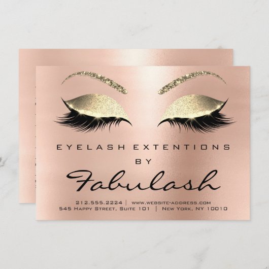 Beauty Lashes Extension Aftercare Instruction Roos Informatiekaartje (Voorkant / Achterkant)