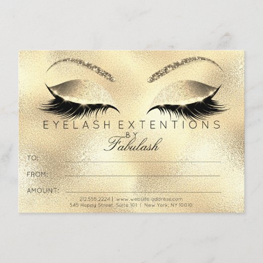 Beauty Lashes Extension Makeup Certificate Gift (Voorkant)