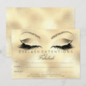 Beauty Lashes Extension Makeup Certificate Gift (Voorkant / Achterkant)