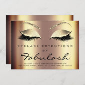 Beauty Lashes Extension Natercare Instruction Gold Kaart (Voorkant / Achterkant)