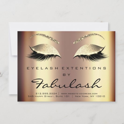 Beauty Lashes Extension Natercare Instruction Gold Kaart (Voorkant)