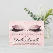 Beauty Lashes Extension Natercare Instruction Roze Kaart (Staand voorkant)
