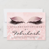 Beauty Lashes Extension Natercare Instruction Roze Kaart (Voorkant)