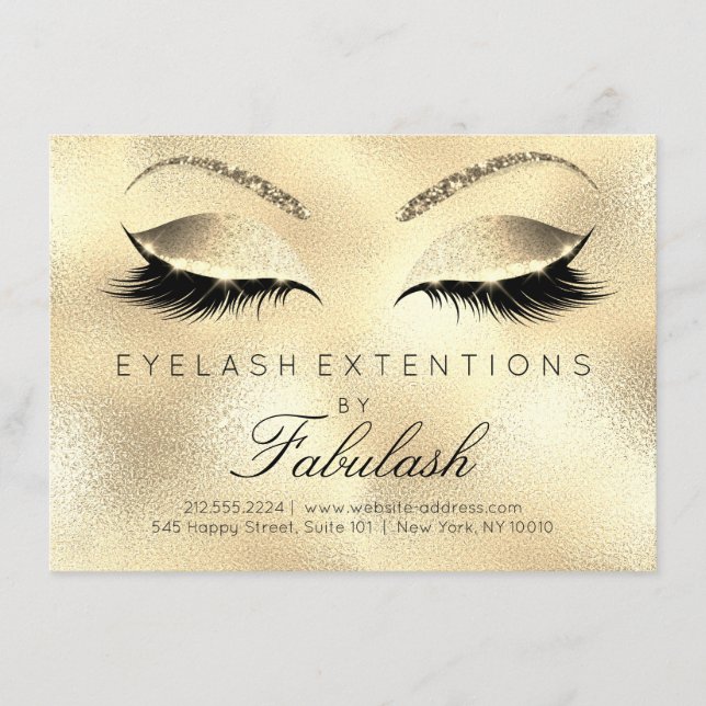 Beauty Lashes Extension Salon Aftercare Gold Glitt (Voorkant)