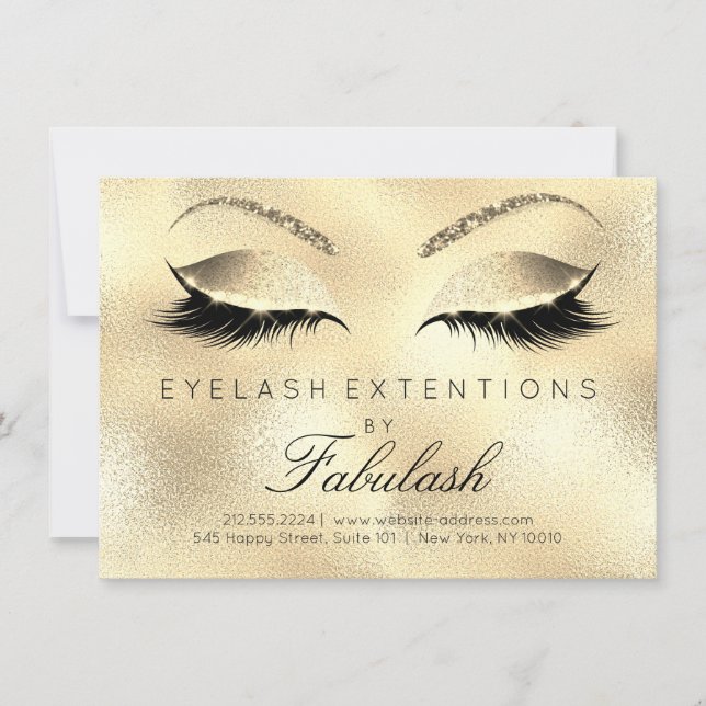 Beauty Lashes Extension Salon Aftercare Gold Glitt (Voorkant)