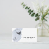 Beauty Lashes Makeup Artist Light Blue Waterverf Visitekaartje (Staand voorkant)
