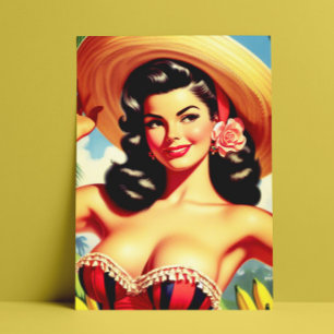 Beauty  Latina Pin-up Briefkaart