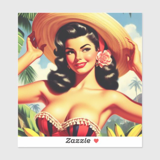 Beauty Latina Pin-up Sticker (Vel)