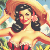 Beauty  Latina Pin-up Sticker (Voorkant)