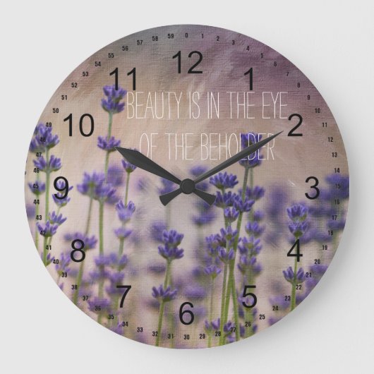 Beauty Lavender Flowers Grote Klok (Voorkant)