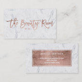 Beauty logo elegant roos gouden tekenmarmer visitekaartje (Voorkant / Achterkant)