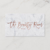 Beauty logo elegant roos gouden tekenmarmer visitekaartje (Voorkant)