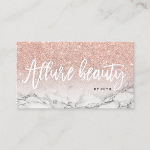 Beauty logo typography roos gold glitter marmer visitekaartje