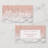 Beauty logo typography roos gold glitter marmer visitekaartje (Voorkant / Achterkant)