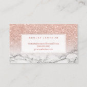 Beauty logo typography roos gold glitter marmer visitekaartje (Achterkant)
