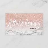 Beauty logo typography roos gold glitter marmer visitekaartje (Voorkant)