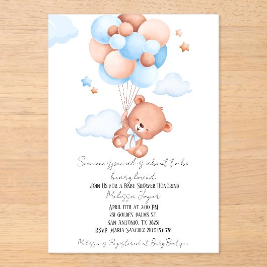 Beauty Loved Baby Shower Invitation  Acryl Uitnodigingen (Voorkant)