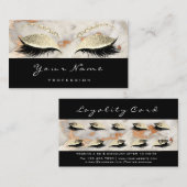 Beauty Loyalty Kaart 10 Lash Coral Roos Gray Marbl (Voorkant / Achterkant)