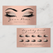 Beauty Loyalty Kaart 10 Lash Roos Gold Skinny Crow (Voorkant / Achterkant)