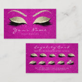 Beauty Loyalty Kaart 10 Lash Vivid Pink Gold Crown (Voorkant / Achterkant)