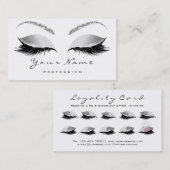 Beauty Loyalty Kaart 10 Lash WhiteGrey Silver Crow (Voorkant / Achterkant)