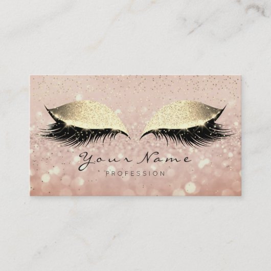 Beauty Loyalty Kaart 10 Makeup Lashes Roos Gold WO (Voorkant)