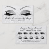 Beauty Loyalty Kaart 10 Makeup Lashes Silver Grey (Voorkant / Achterkant)