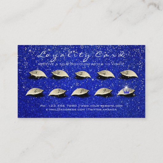 Beauty Loyalty Kaart 10 wimpers gouden Confetti kr (Achterkant)