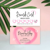 Beauty Loyalty Kaart Girly Waterverf Heart Script