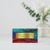 *~* Beauty Luxury Rainbow QR Glitter Glitz Glam Visitekaartje (Staand voorkant)