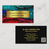 *~* Beauty Luxury Rainbow QR Glitter Glitz Glam Visitekaartje (Voorkant / Achterkant)