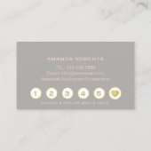 Beauty Make-up Artiest Roos Goud & Grijs Loyalitei Klantenkaartje (Achterkant)