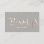 Beauty Make-up Artiest Roos Goud & Grijs Loyalitei Klantenkaartje (Voorkant)
