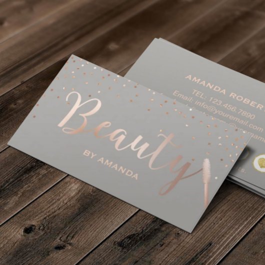 Beauty Make-up Artiest Roos Goud & Grijs Loyalitei Klantenkaartje