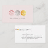 Beauty Make-up Artist Palet Roze / Zilver / Goud Visitekaartje (Voorkant / Achterkant)