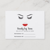 Beauty make-up gezicht wimpers rode lippen verwijz visitekaartje (Achterkant)