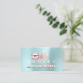 Beauty Makeup Artist Appointment Aqua Pink Visitekaartje (Staand voorkant)