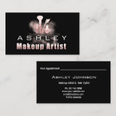 Beauty Makeup Artist Appointment Kaart Gray Pink Visitekaartje (Voorkant / Achterkant)