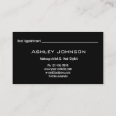 Beauty Makeup Artist Appointment Kaart Gray Pink Visitekaartje (Achterkant)