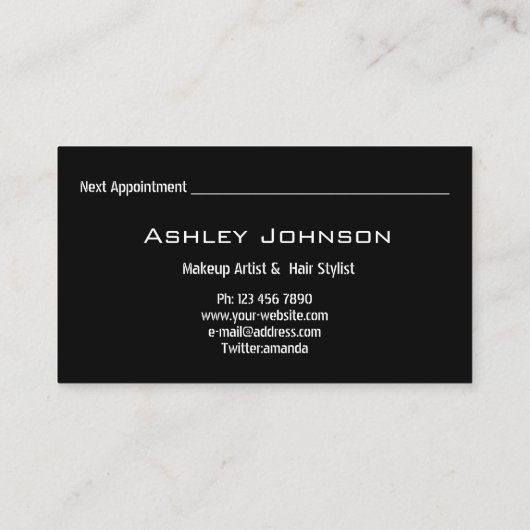 Beauty Makeup Artist Appointment Kaart Gray Pink Visitekaartje (Achterkant)