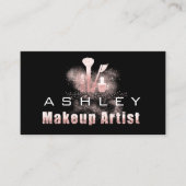 Beauty Makeup Artist Appointment Kaart Gray Pink Visitekaartje (Voorkant)