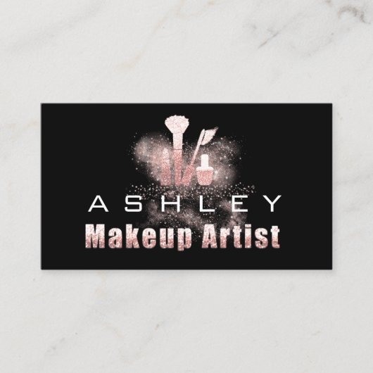 Beauty Makeup Artist Appointment Kaart Gray Pink Visitekaartje (Voorkant)