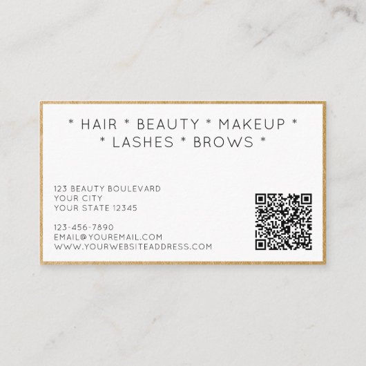 Beauty Makeup Artist Eyelashes QR-code Visitekaartje (Achterkant)