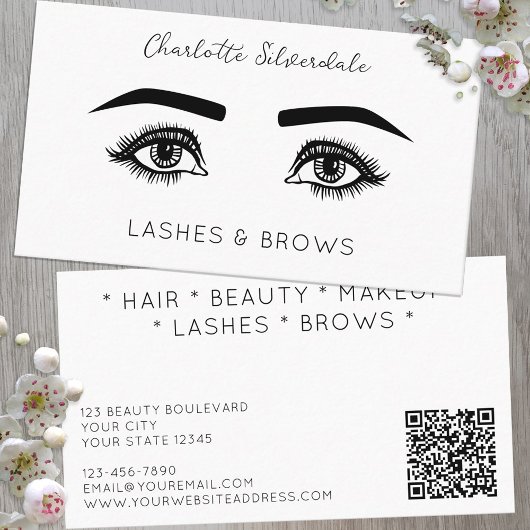 Beauty Makeup Artist Eyelashes QR-code Visitekaartje