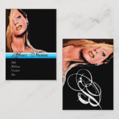 BEAUTY MAKEUP ARTIST monogram blauw saffierzwart Visitekaartje (Voorkant / Achterkant)