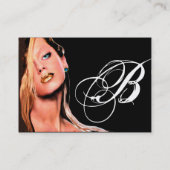 BEAUTY MAKEUP ARTIST monogram blauw saffierzwart Visitekaartje (Achterkant)