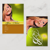 BEAUTY MAKEUP ARTIST monogram grijs topazgeel Visitekaartje (Voorkant / Achterkant)