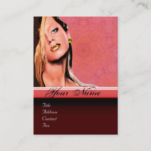 BEAUTY MAKEUP ARTIST monogram roze topageel Visitekaartje (Voorkant)