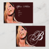 BEAUTY MAKEUP ARTIST monogram, topaz geel bruin Visitekaartje (Voorkant / Achterkant)