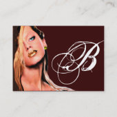 BEAUTY MAKEUP ARTIST monogram, topaz geel bruin Visitekaartje (Achterkant)